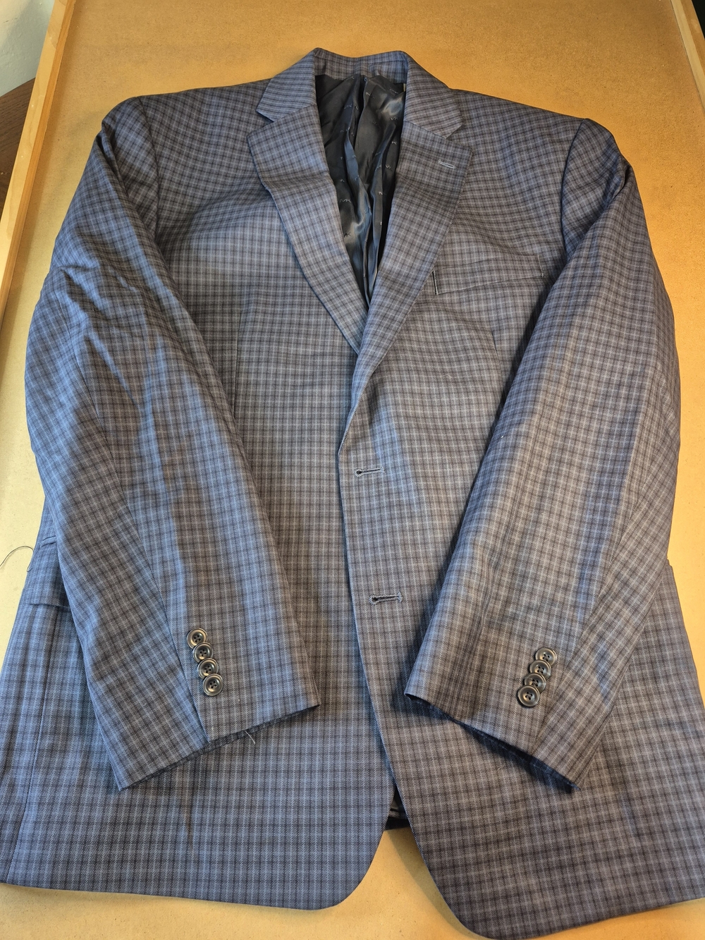 Michael Kors Navy and Gray Checked Sport Coat